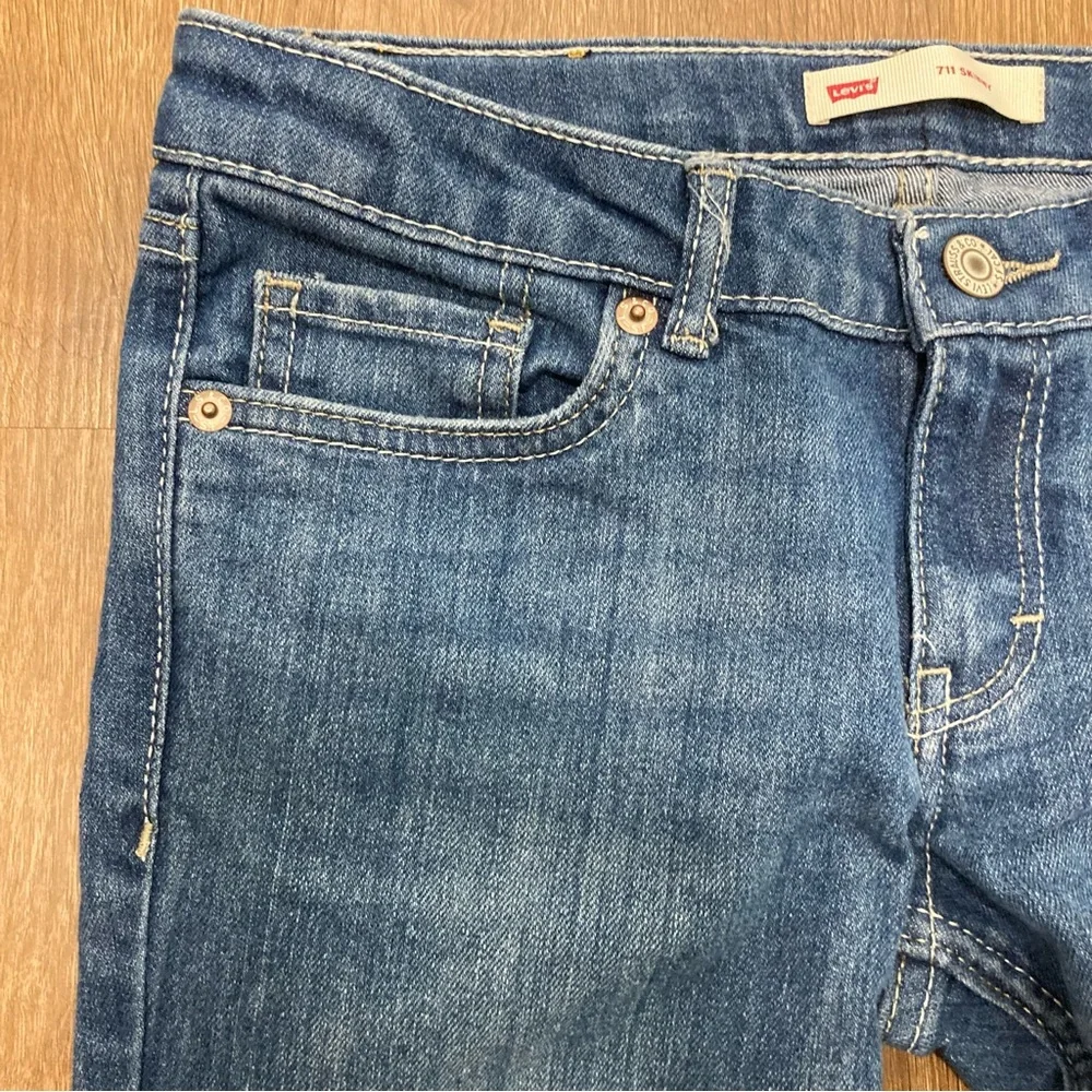Girls Size 12 Levi’s 711 Skinny Red Tab Blue Jeans